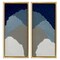 Stupell Industries Textured Blue Abstract Mountains 2 pc Framed Floater Canvas Wall Art Set Design by Ben Schneider